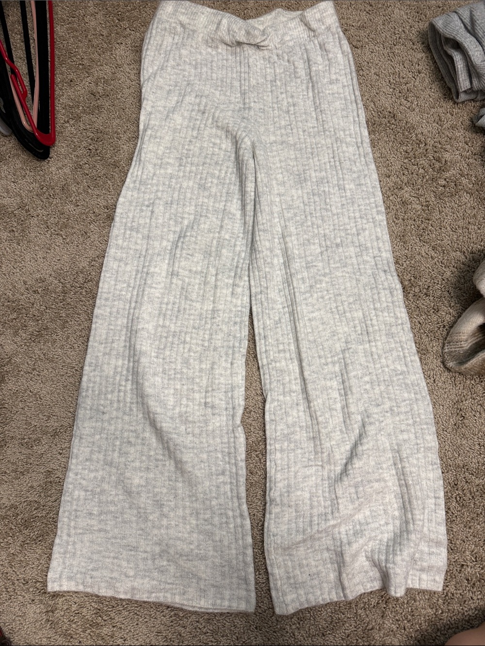 Target Ribbed Wide-Leg Lounge Pants - Light Gray